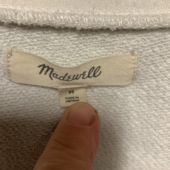 Madewell Hemp Natural‎ Color V-Neck Sweatshirt - Picture 2 of 4